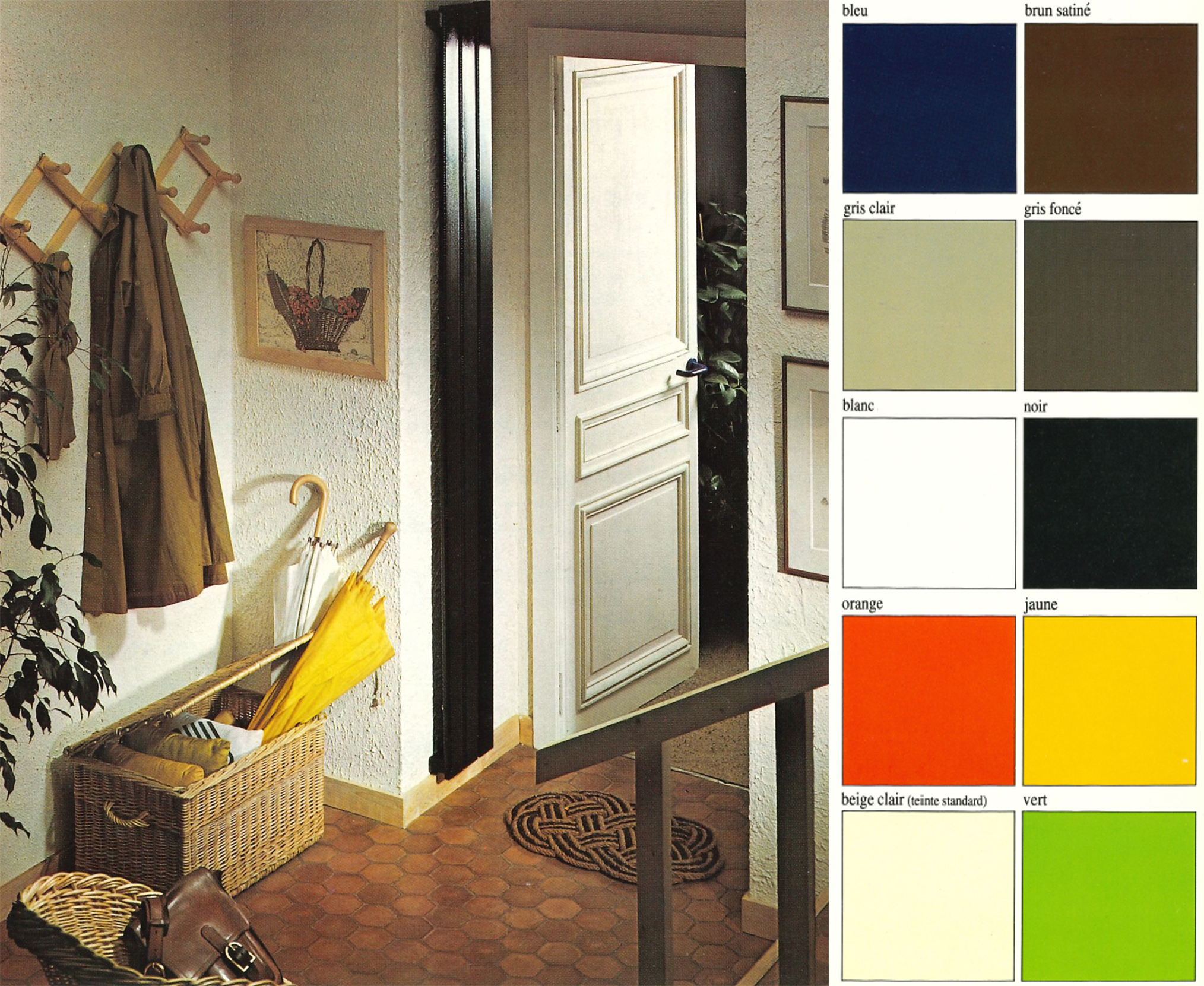 Premier nuancier proposé pour nos radiateurs colorés dans les années 70