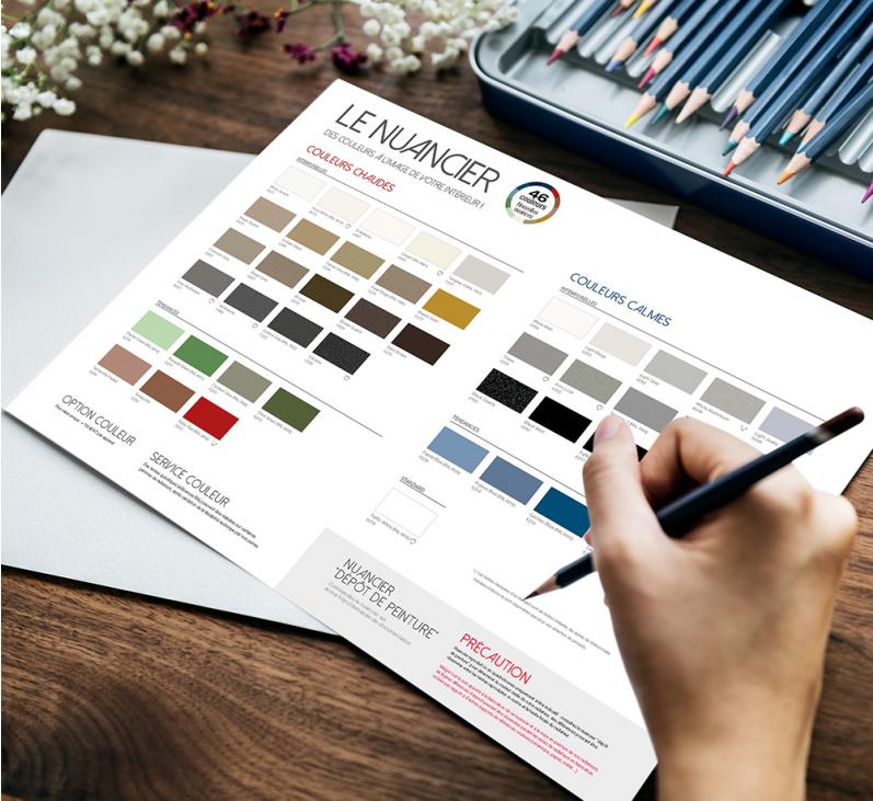 Photo illustrant la création du nuancier de couleur